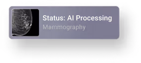 AI processing status indicator for mammography analysis
