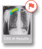 DICOM flag indicator showing diagnostic status
